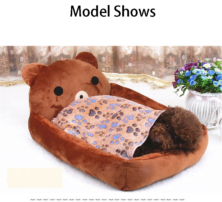 Large Dog Bed For Golden Retriever Washable Removable Teddy Cartoon Pet Nest Cozy Mat Accessories - 2