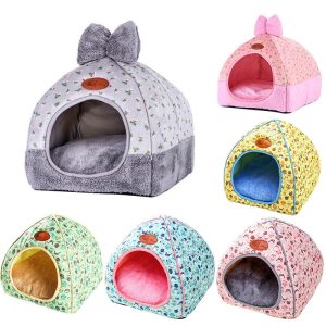 Cartoon Dog House For Small Medium Dogs With Removable Mattress Washable Cat Litter Nest Pet Sofa Kennel Petshop Products
