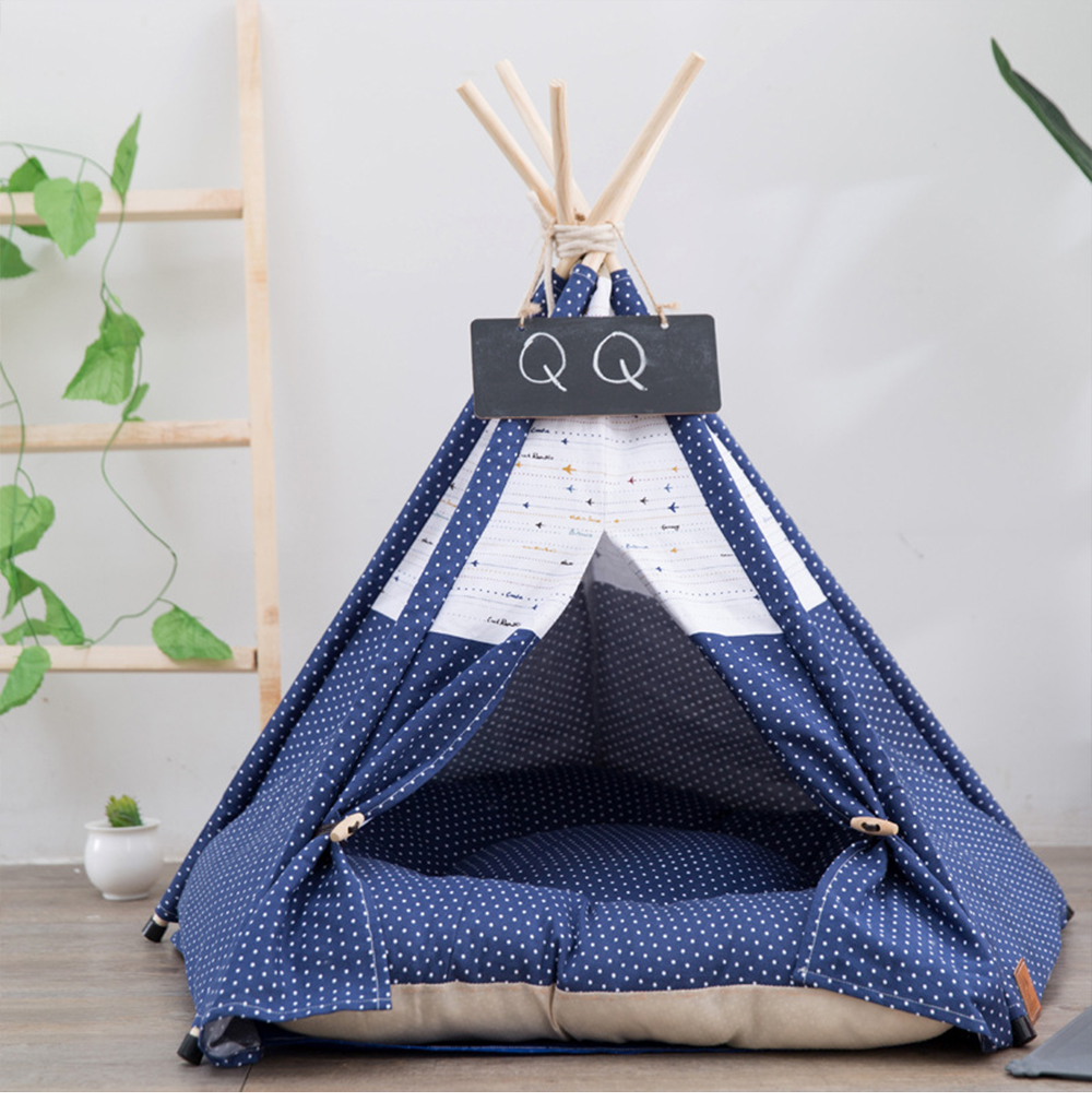 Portable Pet Teepee Tent House With Thick Cushion For Cats Dogs Puppies Small Animals Ideal For Indooroutdoor Use - 21