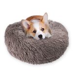 Soft Warm Round Pet Dog Bed Comfy Calming Cushion Mat Cat Washable Plush Kennel Donut - 2