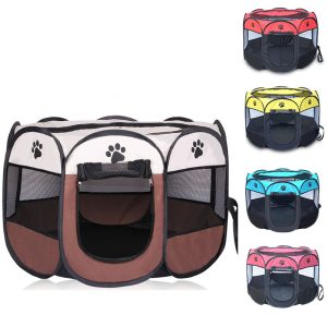 Hot Outdoor Pet Octagonal Dog Fence Portable Folding Tent House Cage Cat Playpen Puppy Kennel Sofa