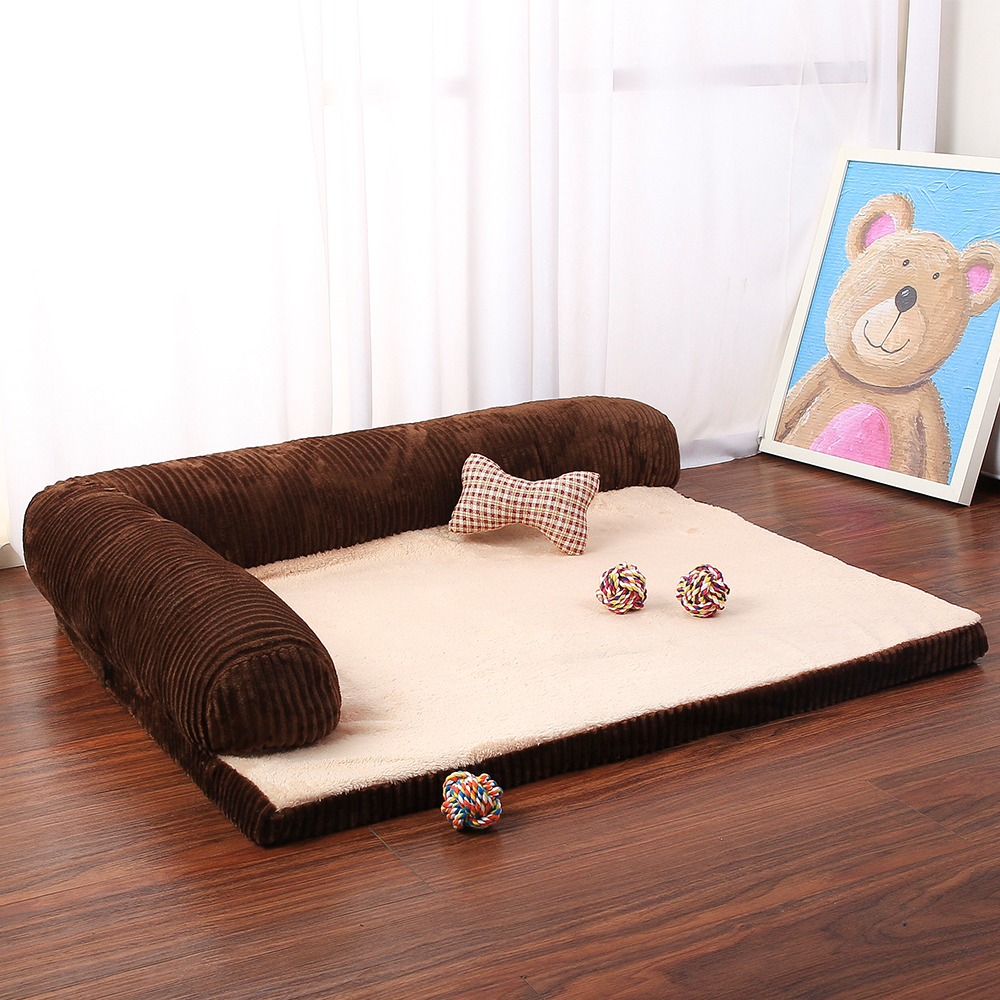 Deluxe Lshaped Dog Sofa Bed Soft Big Kennel Cushion Mat For Small Large Dogs Cats Ideal For German Shepherd Puppies - 3