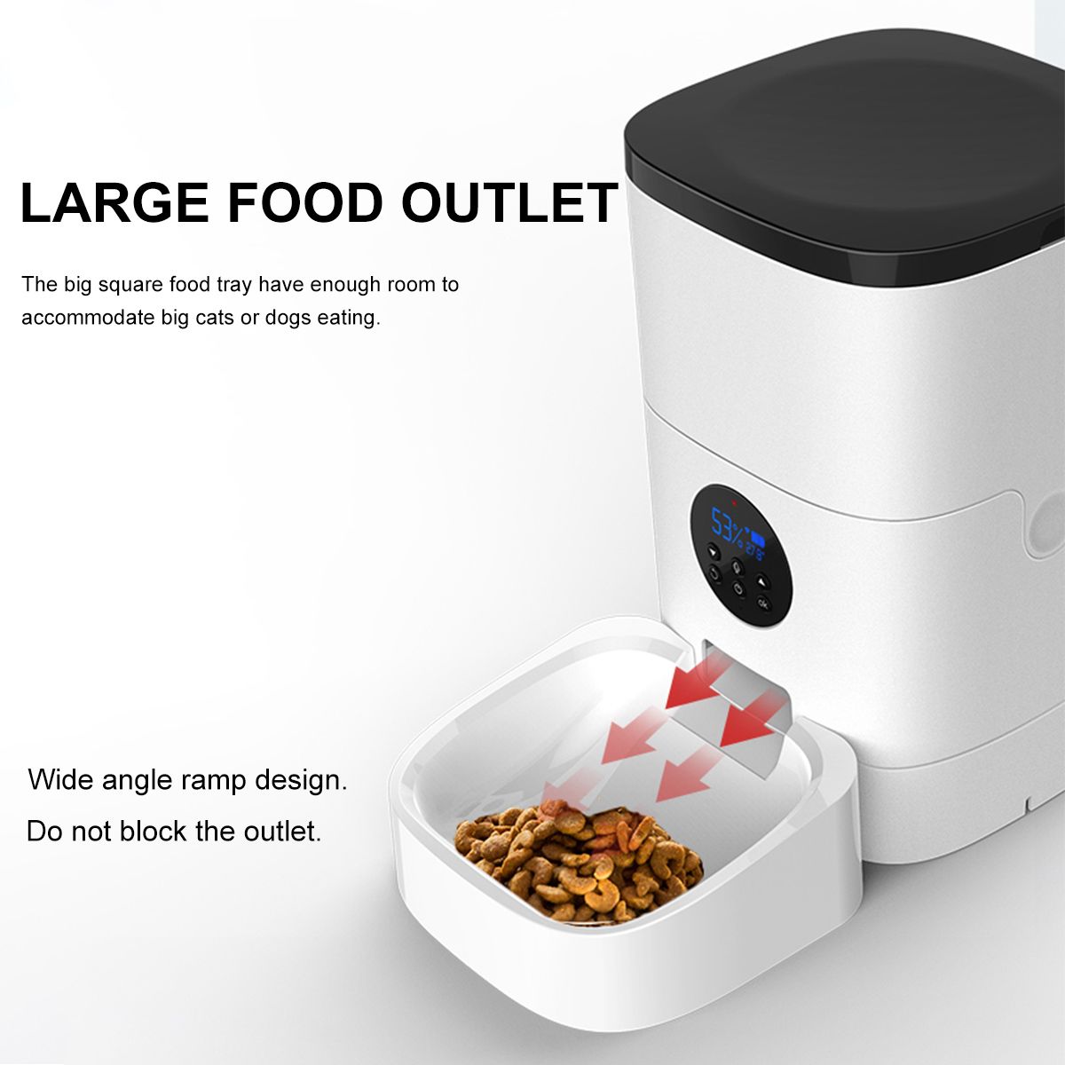 Wificontrolled Pet Food Dispenser With Voice Recorder 6l Large Capacity Automatic Timer Feeding For Cats And Dogs Button Version - 5