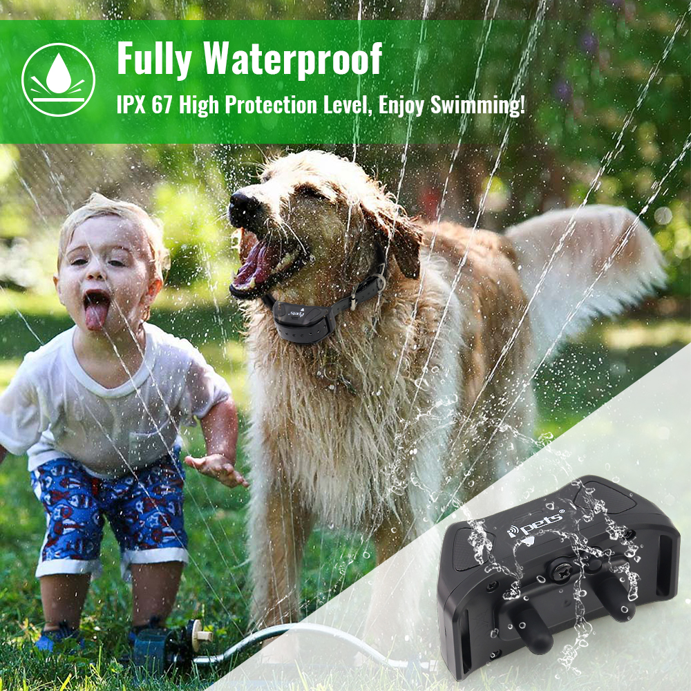 Ipets 6181 Waterproof Rechargeable 800m Range Dog Shock Collar With Bright Color Remote For Effective Training - 3