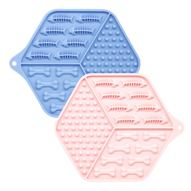 Bone Shaped Silicone Lick Mat For Dogs, Slow Feeder Pet Snuffle Mat,  Food-grade Slow-feeding Pad