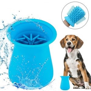 Dog Paw Cleaner Cup Silicone Combs Portable Pet Foot Washer Clean Brush Quickly Wash Dirty Cat Cleaning Bucket Q40