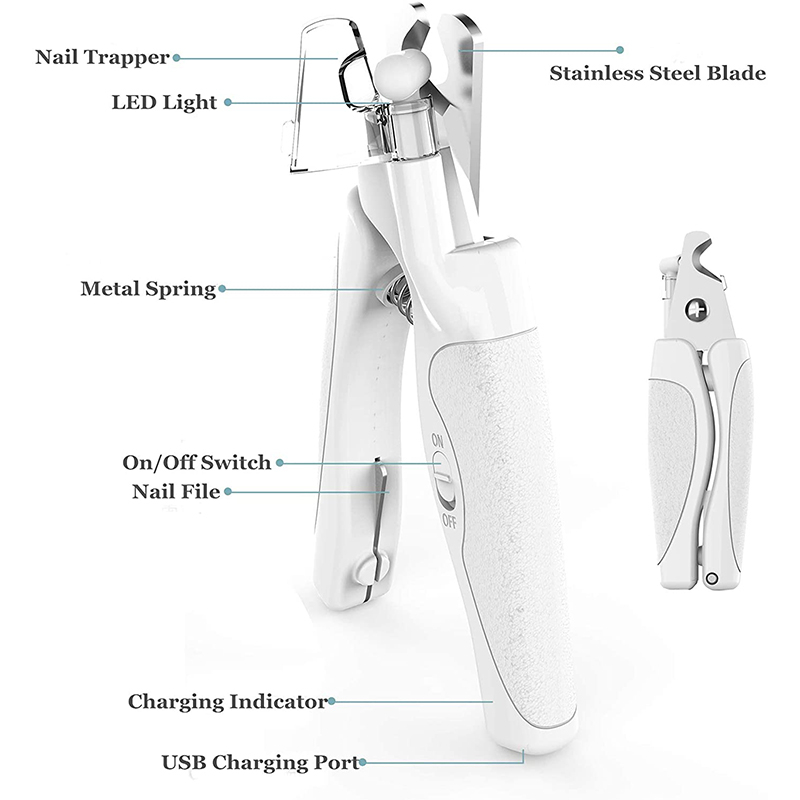 Benepaw Advanced Usb Rechargeable Dog Nail Clippers With Light Safe Pet Grooming Trimmer Ergonomic Handle Professionalgrade Cutter - 4