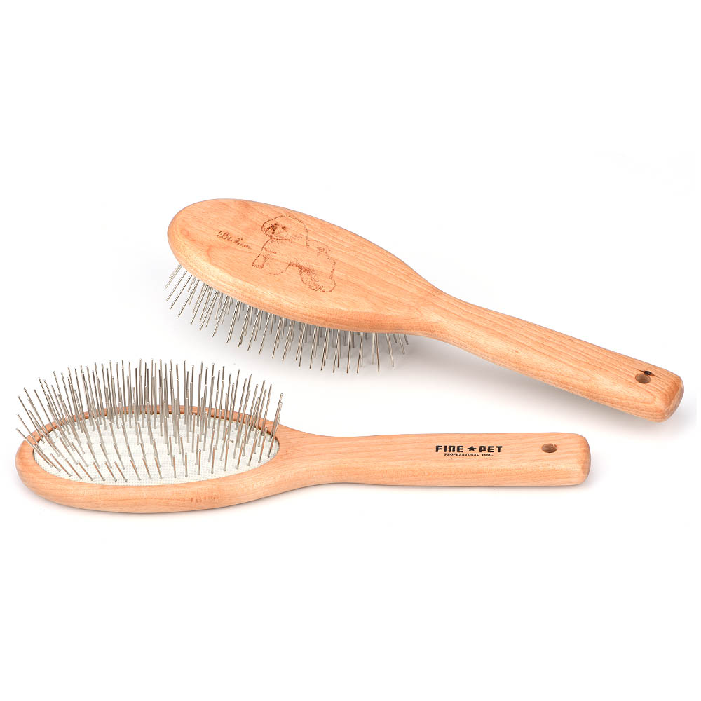 Professional Pet Grooming Brush For Cats And Dogs Large Small Wood Oval 25mm Steel Pin For Short Or Long Hair - 8