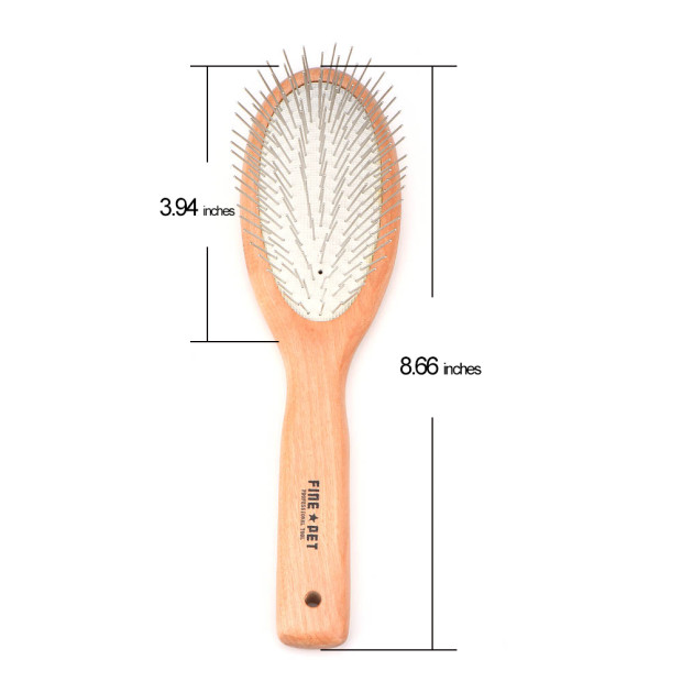 Professional Pet Grooming Brush For Cats And Dogs Large Small Wood Oval 25mm Steel Pin For Short Or Long Hair - 1