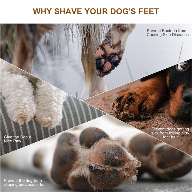 Rechargeable Pet Paw Hair Clipper Dog Grooming Kit Adjustable Multifunctional Feet Shaver White - 3