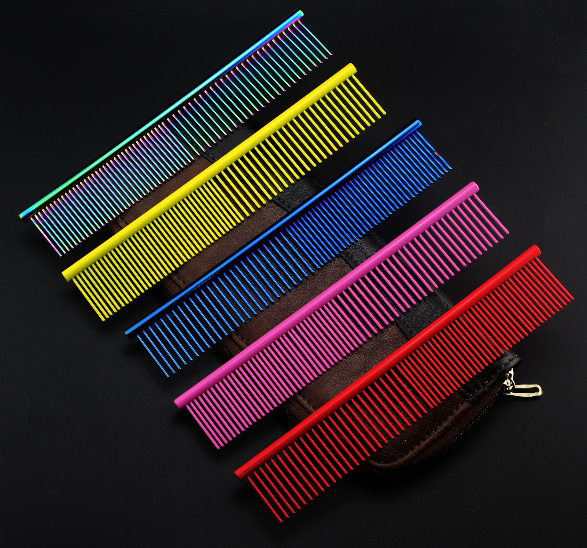 Professional Stainless Steel Pet Comb For Dogs Cats Anticorrosion Colorful Piano Design Grooming Tool - 3