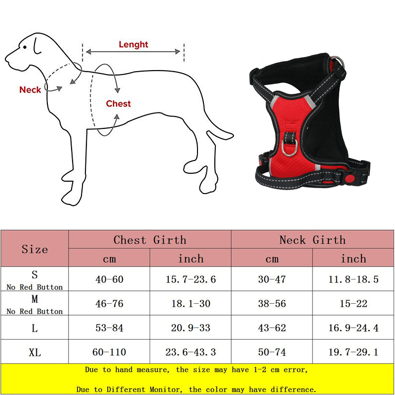 Large Breathable Dog Harness Nopull Reflective Vest With Matching Leash Collar For Pet Training - 1