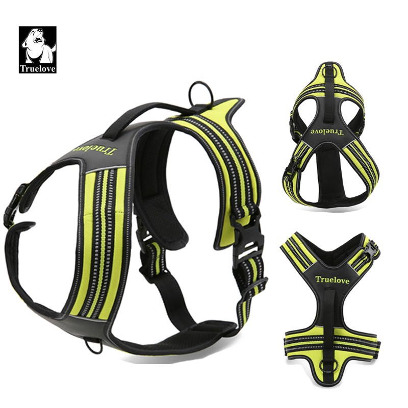 Truelove Reflective No Pull Dog Harness Nylon Outdoor Pet Vest With Handle Available In Xsxl 5 Colors - 1