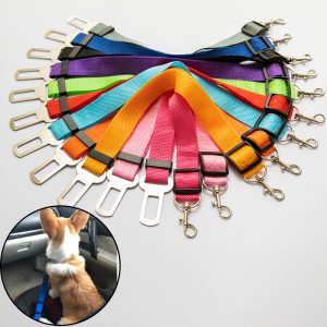 Adjustable Dog Car Safety Belt Pet Seat Vehicle Harness Lead Clip Lever Traction Collar - 2