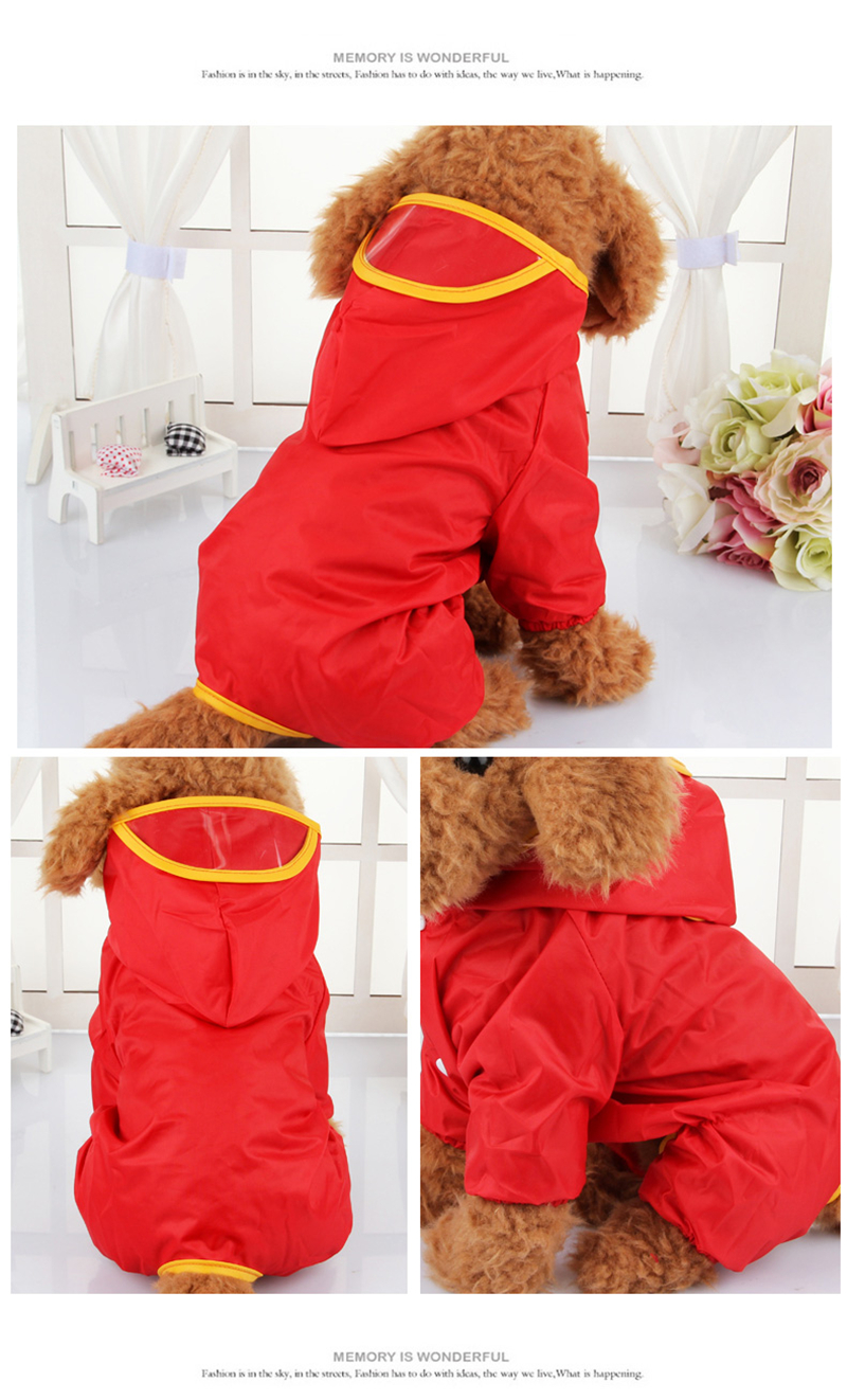 Waterproof Hooded Raincoat For Small Dogs Chihuahua Pug Puppy Rain Jacket In 6 Colors - 9