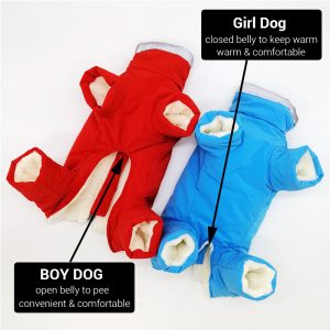 Boy Girl Dog Overalls Winter Warm Waterproof Down Jacket Reflective Jumpsuit For Small Dogs Pet Clothes Snowsuit - 2