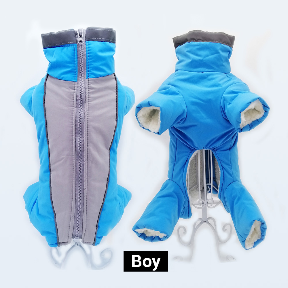 Unisex Winter Dog Overalls Waterproof Warm Down Jacket Reflective Jumpsuit For Small Pets Puppy Snowsuit Clothing - 6