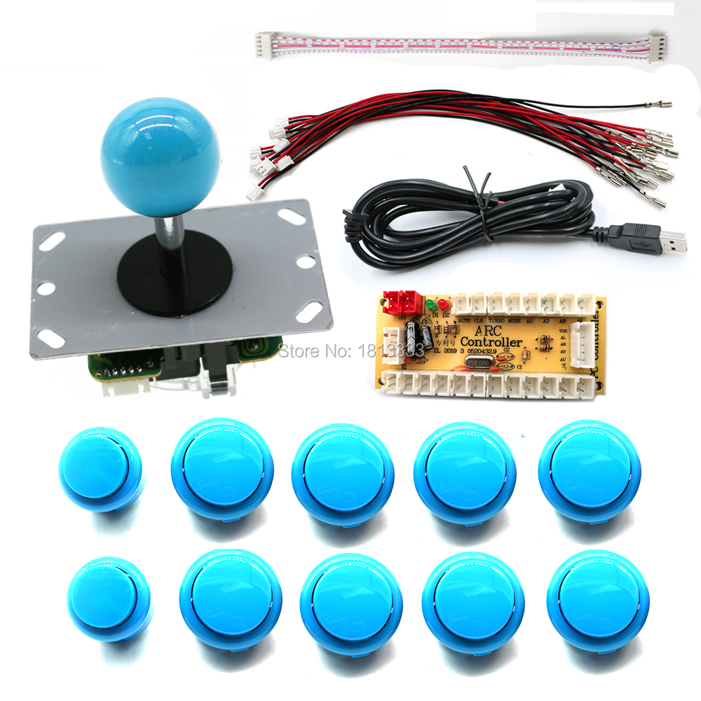 Sanwa 2 Player Arcade Joystick Diy Kit With Zero Delay Usb Encoder Board Compatible With Pc Raspberry Pi Obsf Stick Copy - 6