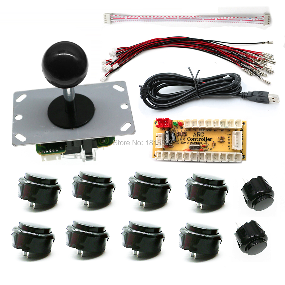 Sanwa 2 Player Arcade Joystick Diy Kit With Zero Delay Usb Encoder Board Compatible With Pc Raspberry Pi Obsf Stick Copy - 1