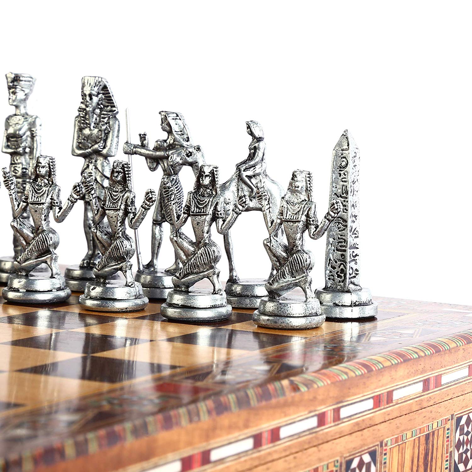 (Without Board) Historical Handmade Rome Figures Metal Chess Pieces Big  Size King 4 inc (Only Pieces)