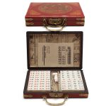 Mah-jong Chinese Mahjong Set 144 Tiles Portable Toy With Box Party Game Board