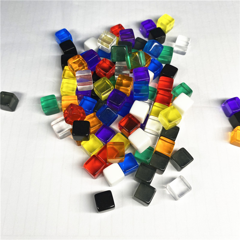 100pcs Set 10 Colors Transparent Grey Square Corner Colorful Crystal Dice Chess Piece Right Angle Cube For Puzzle Game 8mm - 2