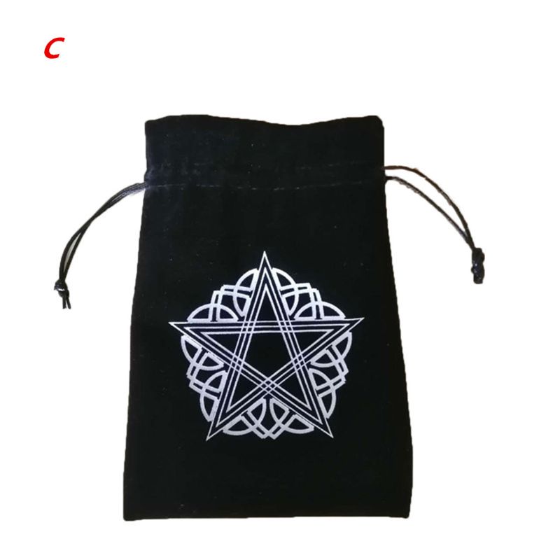 Velvet Pentagram Drawstring Bag For Tarotoracle Cards Divination Dice Witch Jewelry Constellation Accessories - 6