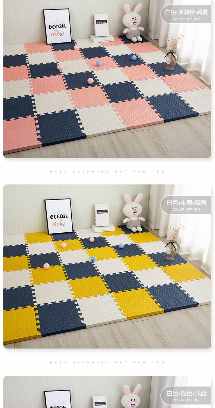 Kids Foam Floor Mats Thick Stitched Play Area Padding For Crawling Climbing Perfect For Home Bedroom Living Room Tatami Playrooms - 8