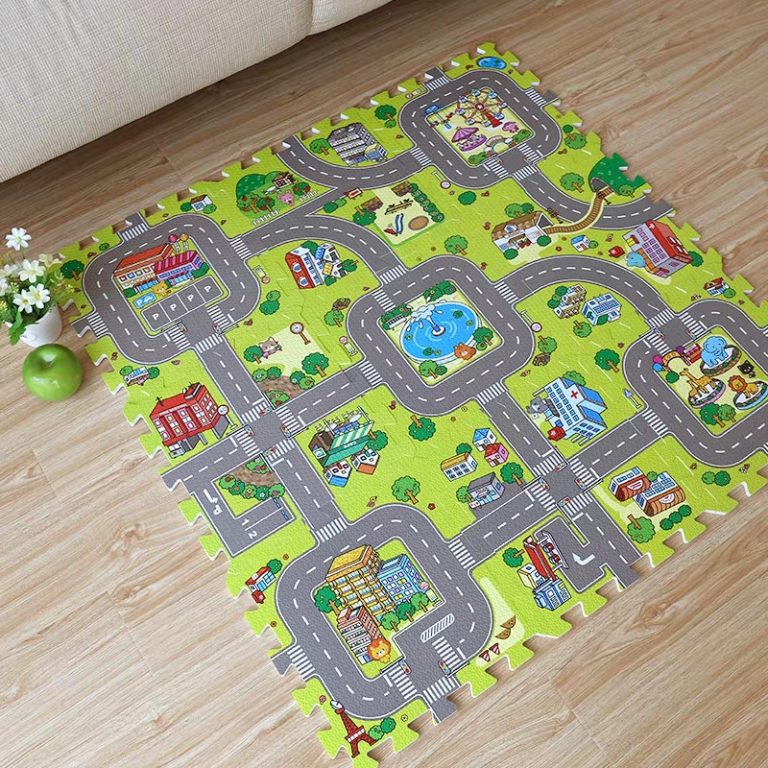 9pcs Kids Foam Puzzle Play Mat Interlocking City Traffic Education