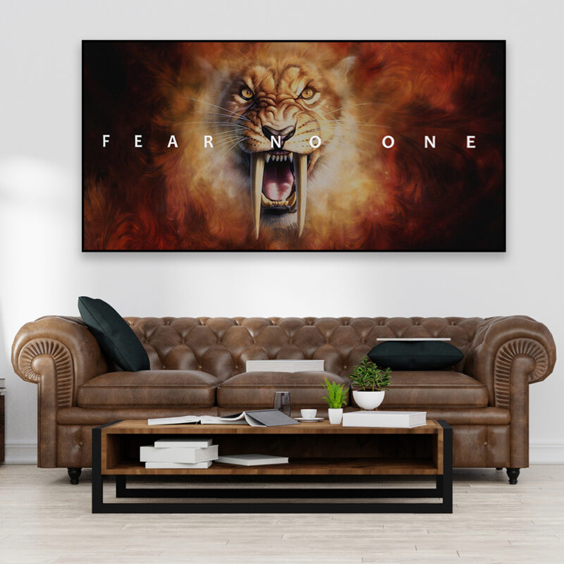 Motivational Lion Art Fear No One - 1