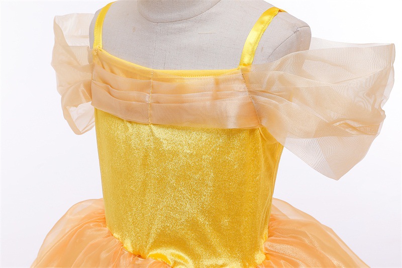 Belle Princess Cosplay Dress Kids Party Costume With Magic Crown - 54