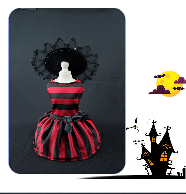 Small Dog Halloween Costume Pumpkin Dress Pet Skirt For Parties - 33
