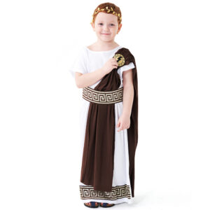 Boys Greek Mythology Toga Costume Set Kids Halloween Role Play Outfit - 2