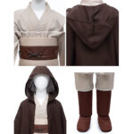 Kids Star Wars Jedi Warrior Cosplay Costume With Hooded Cloak - 5