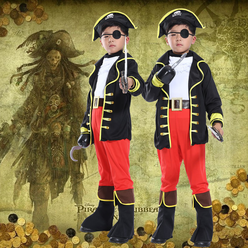 Boys Pirate Costume Set Captain Jack Cosplay Kids Halloweenchristmas Outfit - 17