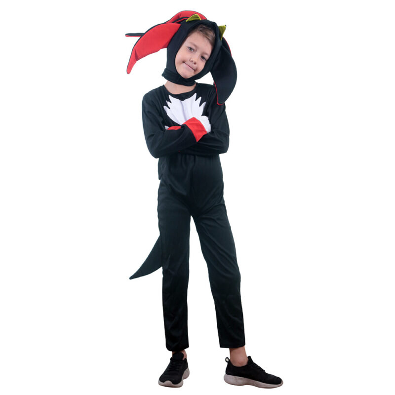 Kids Deluxe Shadow The Hedgehog Cosplay Halloween Costume - 1