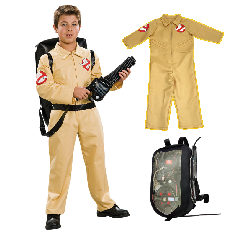 Kids Ghostbusters Halloween Cosplay Jumpsuit With Bag For Party Fun - 9