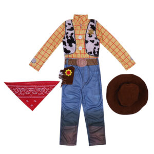 Kids Woody Cowboy Anime Cosplay Costume With Hat For Halloween Party - 2