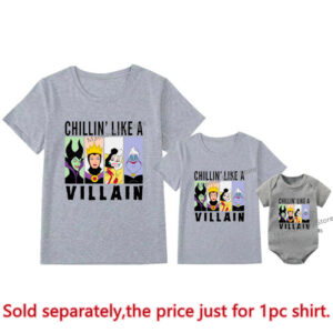 Disney Villain Family Matching Cotton Shirts Queen Mother Kids Tees - 4
