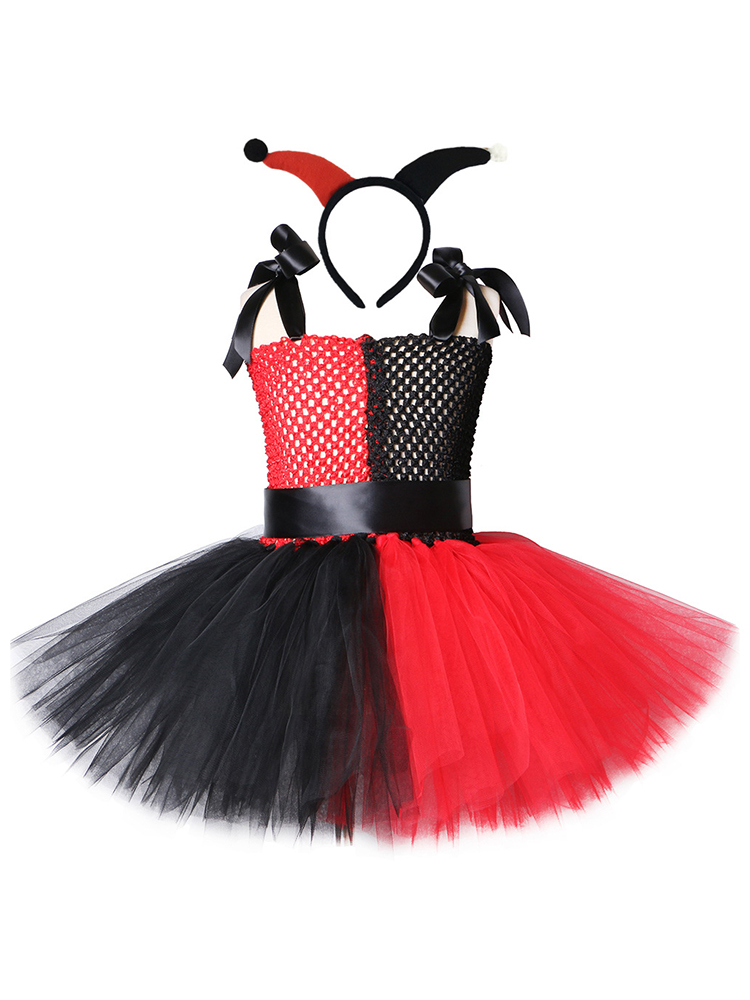 Harley Joker Girls Tutu Dress Kids Halloween Cosplay Birthday Outfit - 9