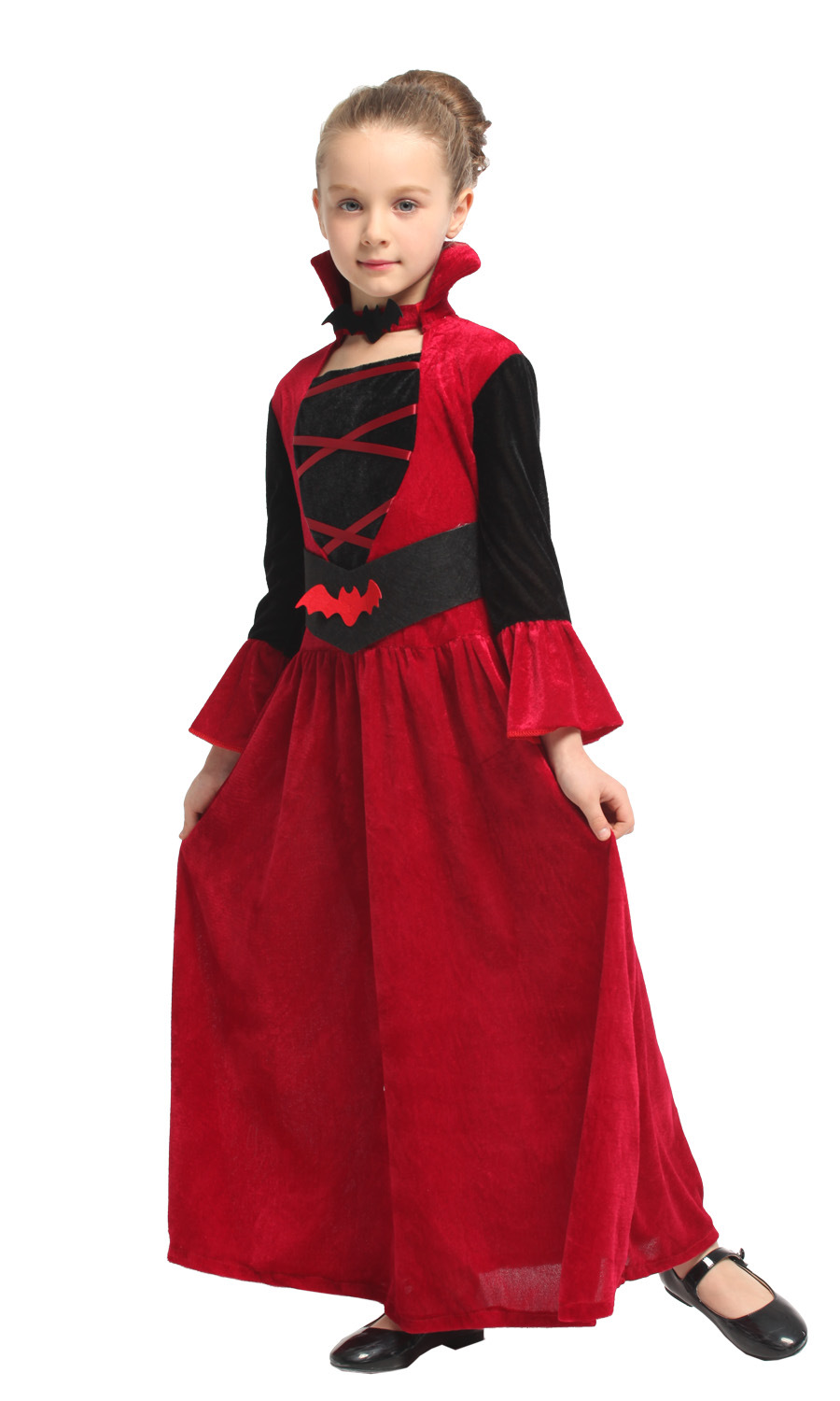 Girls Red Vampire Queen Halloween Costume Kids Christmas Masquerade Dress - 11