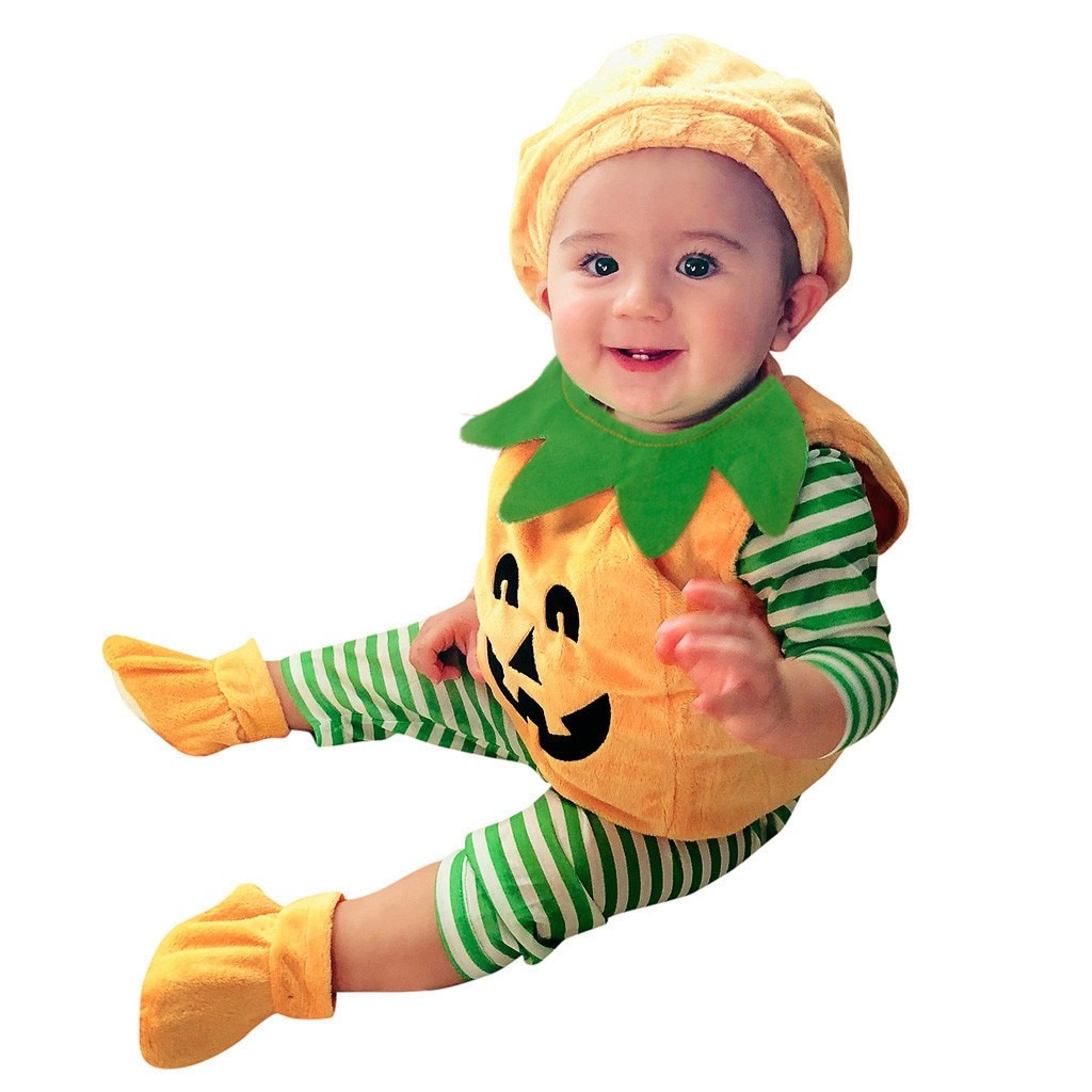 Halloween Pumpkin Outfit Set For Newborn Infant Toddler Baby Girls - 8