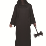 Deluxe Halloween Warrior Costume Black Hooded Polyester Cosplay Outfit - 3