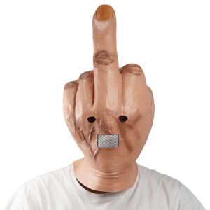 Creepy Halloween Middle Finger Latex Mask For Cosplay And Prank Props - 1