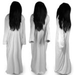 Halloween Masquerade Sadako Cosplay Costume With Wig Terror Bride Gown For Women - 1