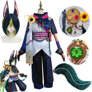 Genshin Impact Tighnari Cosplay Costume Wig Tail Ear Accessories Set - 1