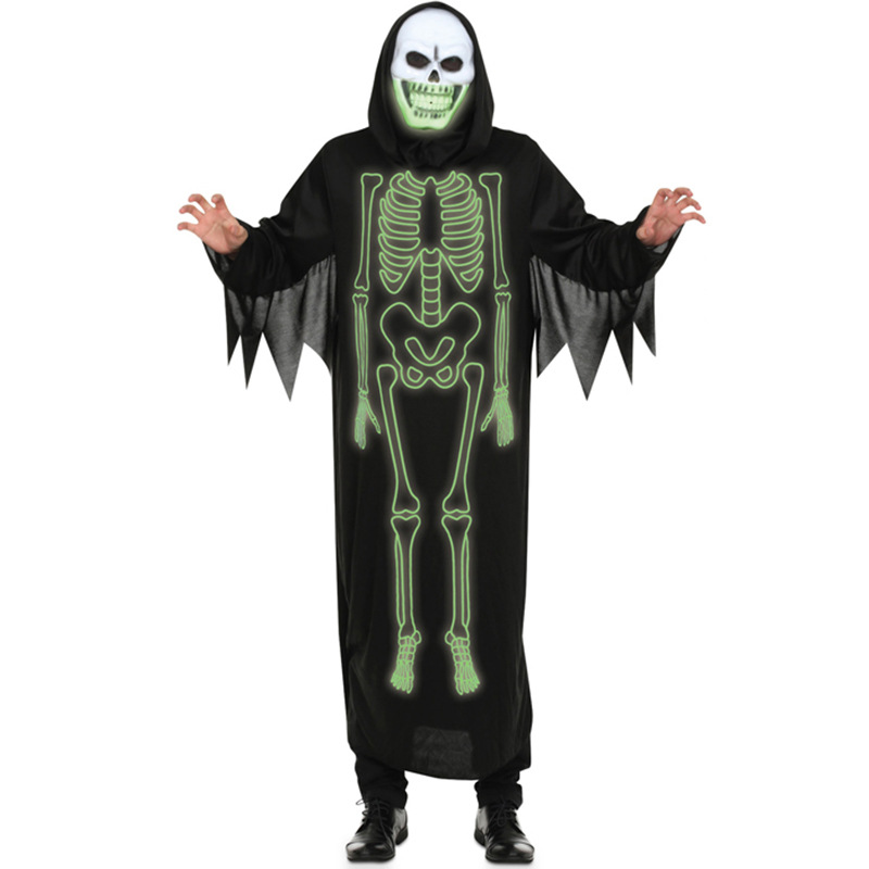 Luminous Skeleton Cloak Unisex Halloween Cosplay Zombie Vampire Demon Costume - 7