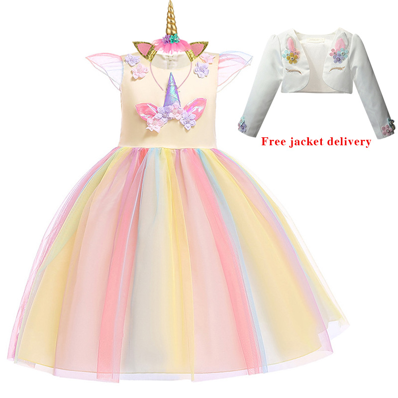 Unicorn Tutu Dress For Baby Girls Pastel Rainbow Birthday Halloween Costume - 34