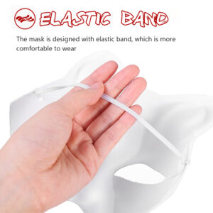 Diy Unpainted Cat Fox Masks White Craft Paper For Cosplay Party - 5