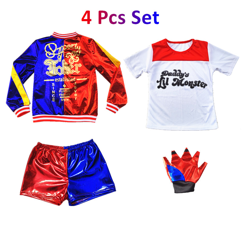 Kids Adults Suicide Squad Harleen Quinzel Costume Set For Parties - 20